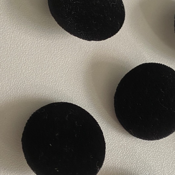 6 - 1 inch Handmade black velvet buttons - Picture 5 of 5